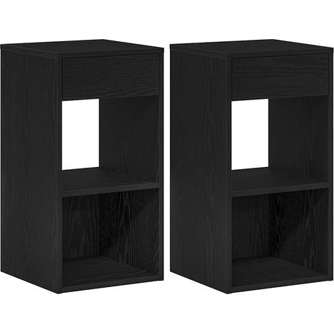 Maison Exclusive - Comodini con Cassetto 2 pz Rovere Neri 35x34x66,5 cm