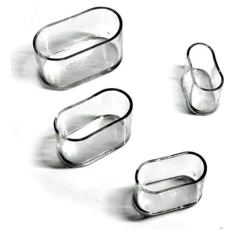 Couvre-jambes de chaise, couvre-pieds de meubles en silicone ovale, protection anti-rayures au sol, 8-24 pièces transparentes/24 pièces15X30mm
