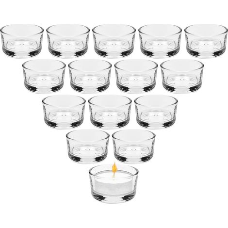Photophore Verre Transparent, Porte-Bougie Chauffe-Plat 4,5 cm de Diamètre, pour la Décoration de Table à la Maison, pour Le Mariage, Verre de Bougie Décoratif