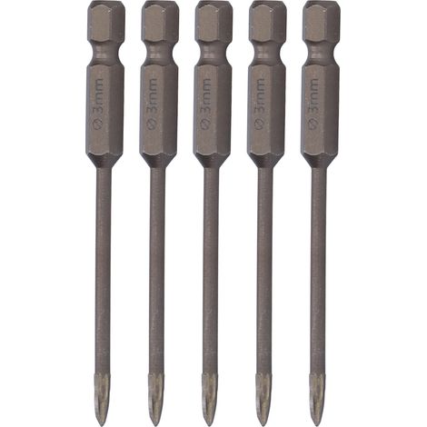 Lot de 5 forets cruciformes à queue hexagonale de 6,35 mm (1/4 pouce) pour carrelage, verre, céramique et béton. Outil en carbure. (1/5)