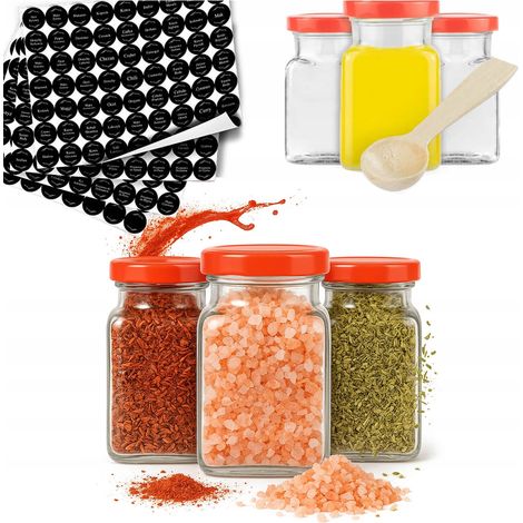 20er-Set Honig-Gewürzgläser (150 ml) + 252 Aufkleber + Deckel (53 Stück)