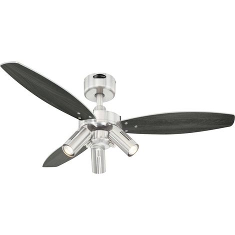 Ventilateur de plafond Westinghouse Jet Plus (Ø x H) 105 cm x 370 mm Couleur des pales: wengé, argent Couleur du boîtier (détails): nickel (bross V693531 (1/8)