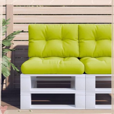 360678 Coussins de palette lot de 2 vert vif tissu (1/5)