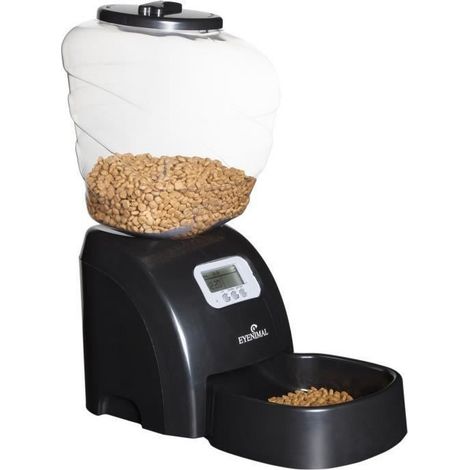 EYENIMAL Distributeur automatique de croquettes 45x20x47 cm - Noir - Pour chat et petit chien (1/2)