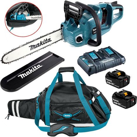 Makita DUC353PT2 Twin 18v / 36v LXT Cordless 35cm Chainsaw 2x5ah + Carry Bag (1/4)