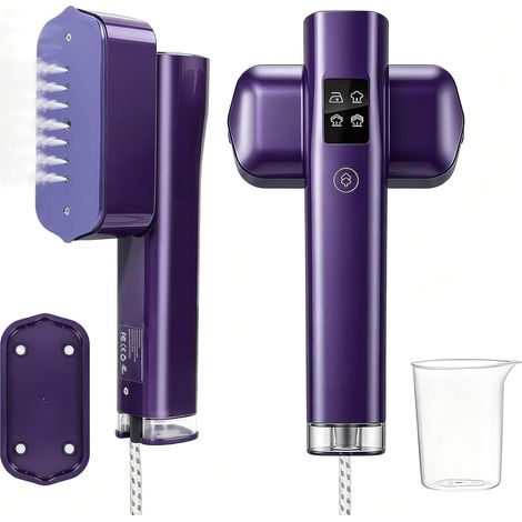 Défroisseur Vapeur Chemise Portable 2 en 1, Defroisseur Vetement écran Ttactile, Défroissage en 1 Seconde, 1200W, Réservoir d'eau de 100ML, Steamer Defroisseur Vertical pour Voyages et Maison (1/5)