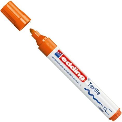 EDDING Marcador permanente especial tela 4500 punta conica trazo 3mm naranja