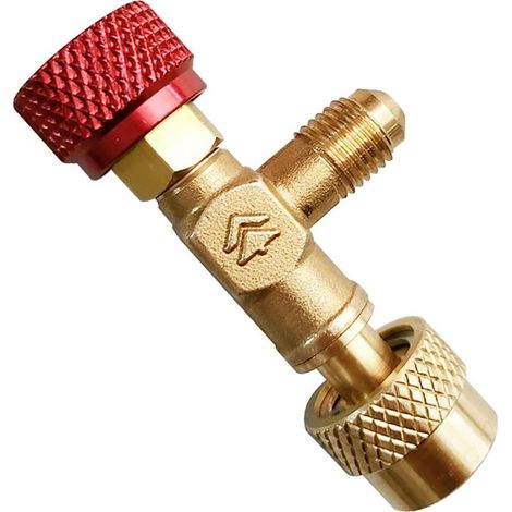 Valve de Sécurité Liquide, Connecteur de Tuyau R410A, Pompe a Vide Climatisation, Valve de Contrôle de Débit en Laiton, Soupape de Sécurité de Climatisation, pour Tuyau de Charge de Réfrigérant R410A (1/5)