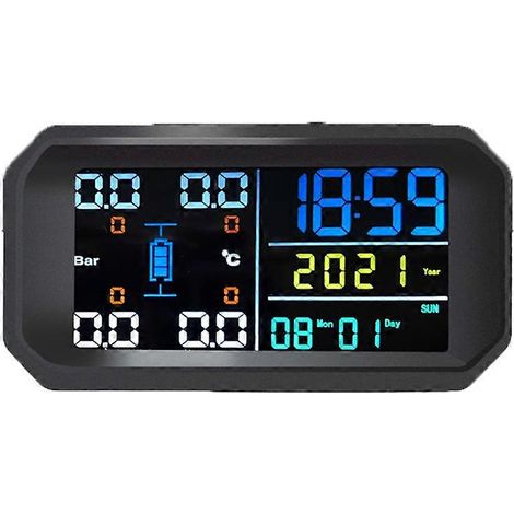 Sistema de monitoreo de presión de neumáticos TPMS para autos inteligentes, sistema de alarma con pantalla digital, accesorios para neumáticos de camiones y autocaravanas (1/5)