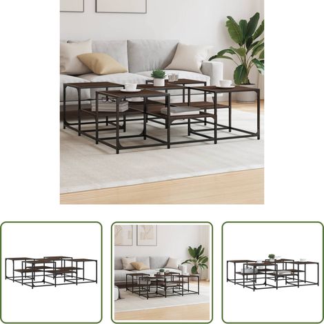 Wohnzimmermöbel - Couchtisch Braun Eichen-Optik 121x121x40 cm Holzwerkstoff (1/5)