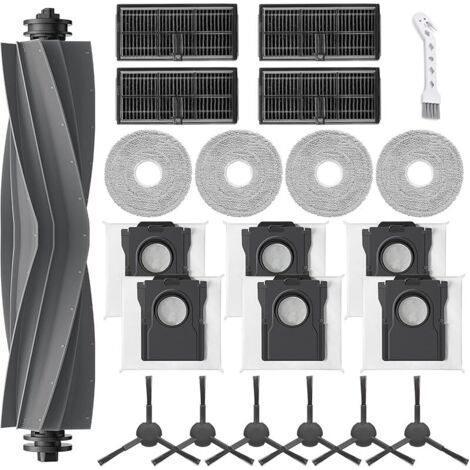 FENOPLASTICAFOREHILL Kits accessoires pour Dreame L10s Pro Ultra Heat /L10s Ultra Gen 2 /X30 Ultra, pour Mova E30 Ultra, 1 Brosse Principale 6 Sacs à Poussière 4 Filtres 6 Brosses Latérales 4 Serpilli (1/5)
