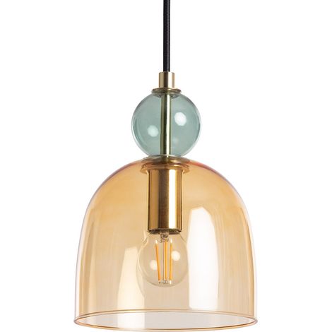 Pendelleuchte aus Metall und Glas Mono-Baudelaire Bernstein