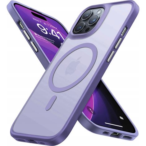 Funda magnética mate para MagSafe para Apple iPhone 15 Pro + cristal matsejf03PURPLE (1/2)
