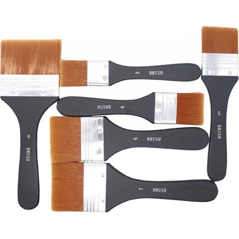 Pinceaux Peinture,7 Pièces aquarelle pinceau plat acrylique large kit Pinceaux à Peinture d'Artistes en Acrylique Plats pour la peinture d'artistes,pinceaux peinture à l'huile 20/32/39/46/56/62/72mm G (1/3)