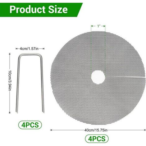 4 Pièces Grille de Protection pour Pot de Fleurs,40cm Découpable Couvercle de Protection du Sol pour Pots de Fleurs avec 4 Piquets (1/5)
