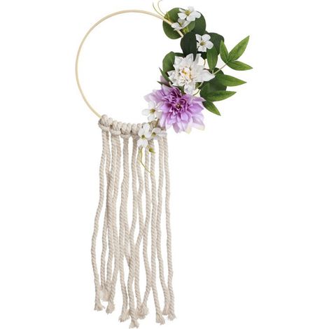 Dekorativer künstlicher Blumenkranz (6114 Helllila) für Zuhause, Türring, Wandbehang, handgefertigtes Deko-Objekt, Foto-Requisite (1/2)