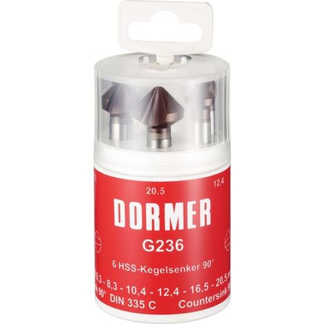 Sostituzione punzone a cono DIN 335C 90° Nr.5 6,3-20,5mm HSS TiAlN 6 pezzi in scatola rotonda