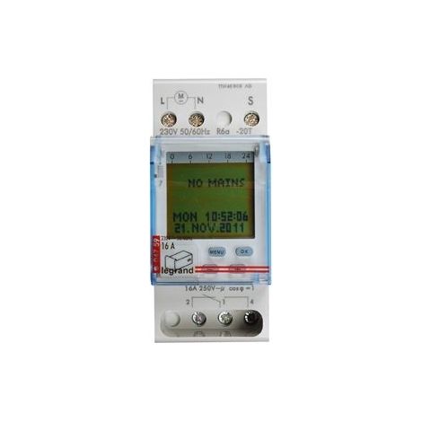 Legrand – Interrupteur horaire numérique – 230V AC – Programmation hebdomadaire – Réserve de marche 5 ans – Précision ± 0,1 s/jour