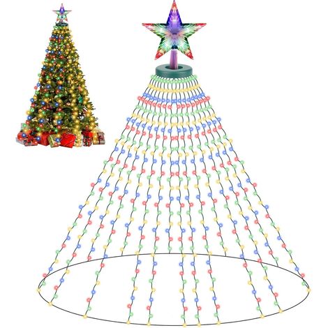 Tenda LED Cascata 8 Modalità Multicolore 2m Impermeabile (1/5)