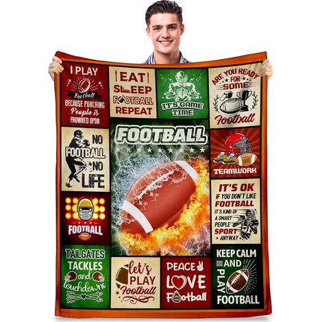 Couverture En Laine - Football - Pour Adultes Et Enfants - Idéale Pour Canapé Ou Lit - 127 x 152 cm - 1 Pièce (1/5)