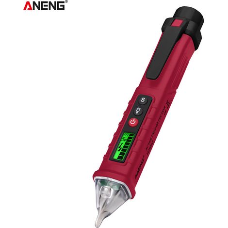ANENG VC1010 Détecteur de tension AC sans contact à sensibilité variable 12V-1000V double gamme testeur électrique stylo écran LCD portable détecteur de voltage avec bip clignotant lampe torche