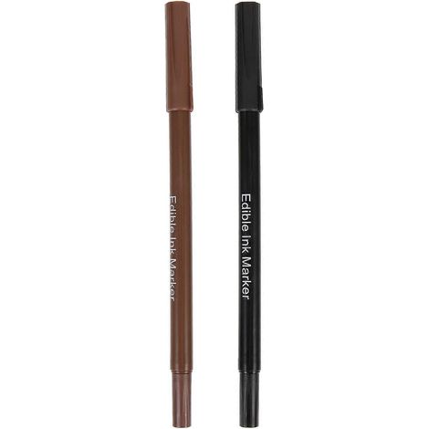 Lot de 2 feutres alimentaires comestibles pour la décoration de biscuits et la pâtisserie.-19.00X1.00X1.00CM-Black Light Brown (1/4)
