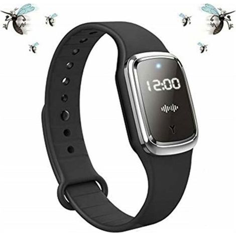 Bracelets Anti-Moustiques Ultrasons lectroniques Rechargeables tanches Pour Enfants et Adultes Noir YYV (1/4)