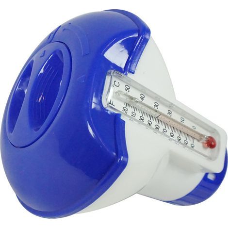 Distributeur flottant 5" avec thermomètre – Flotteur doseur multi‑usage – Pour pastilles chlore, lecture température (1/5)