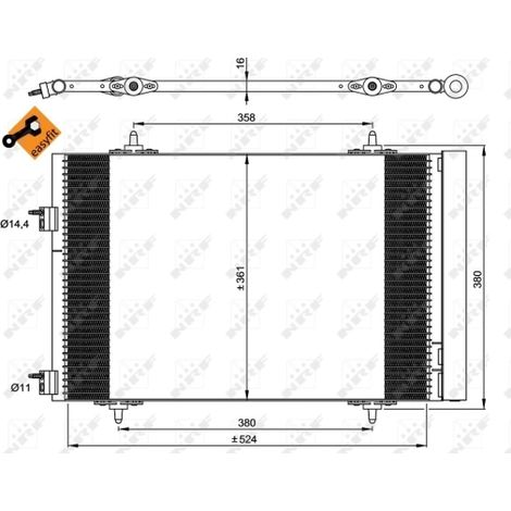 Condenseur, climatisation NRF 35945 CITROËN 6455JA 6455JC 9684993080 9686085780