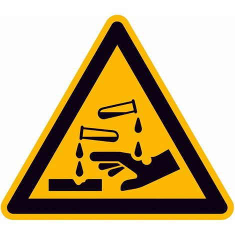SafetyMarking Warnschild Folie SL 200 mm Warnung vor ätzenden Stoffen (1/3)