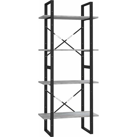 Maison Exclusive - Estantería 4 niveles madera contrachapada gris (1/5)
