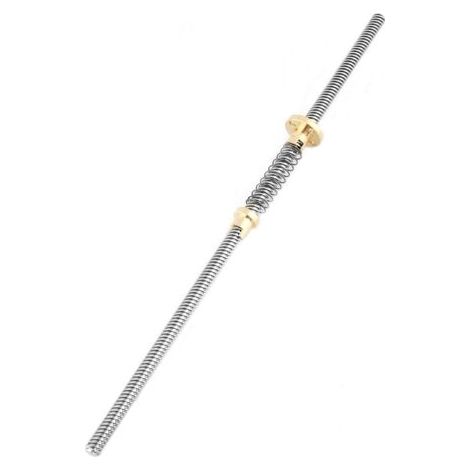 T8 Vis-mère à tige filetée en acier inoxydable avec écrou à ressort anti-retour pour la fraiseuse d'imprimante 3D(300mm)
