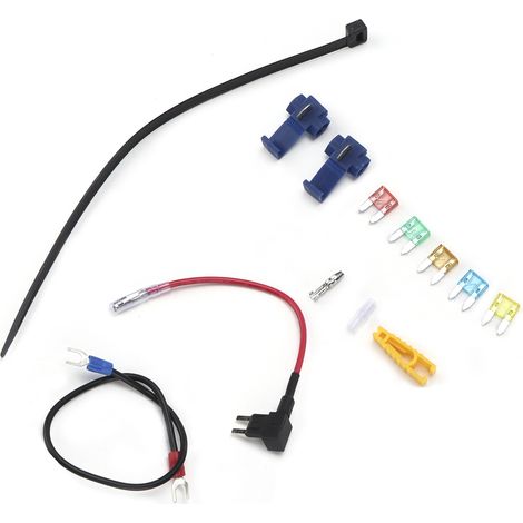 Lot de 12 porte-fusibles à lames ATM/APM pour caméras embarquées, alarmes, appareils GPS et lecteurs DVD, avec adaptateurs de circuit pour l'ajout de fusibles. (1/5)