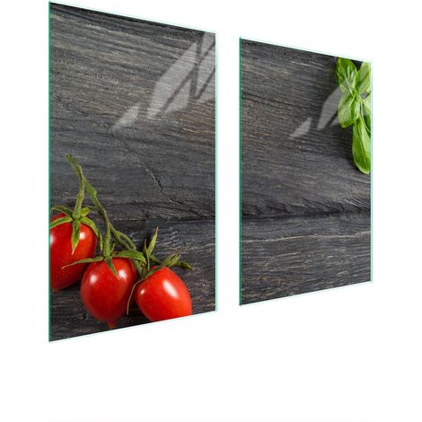 GLASSCHUTZPLATTE FÜR KÜCHE 65x52 TOMATEN (1/5)