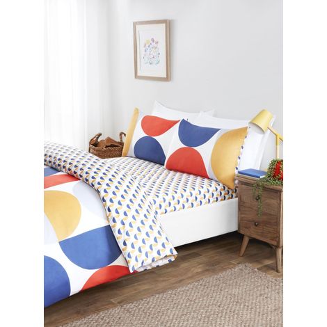 Parure de lit Double en Microfibre réversible avec Housse de Couette, Drap-Housse et taies d'oreiller Assorties