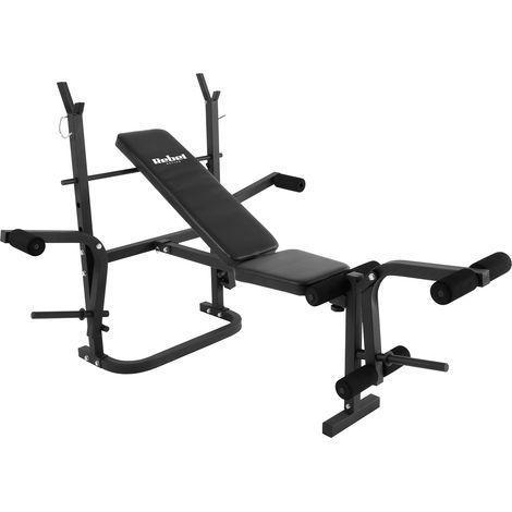 Banco de entrenamiento multifuncional ajustable Rebel, soporta hasta 220 kg y tiene 3 niveles. (1/5)