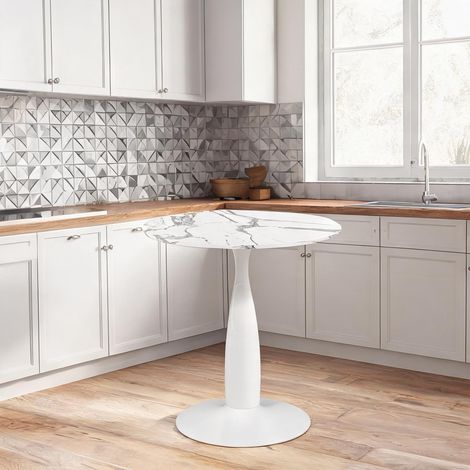 Table de salle à manger weiß en mDF Stahl 70 x 70 x 74 cm (1/5)