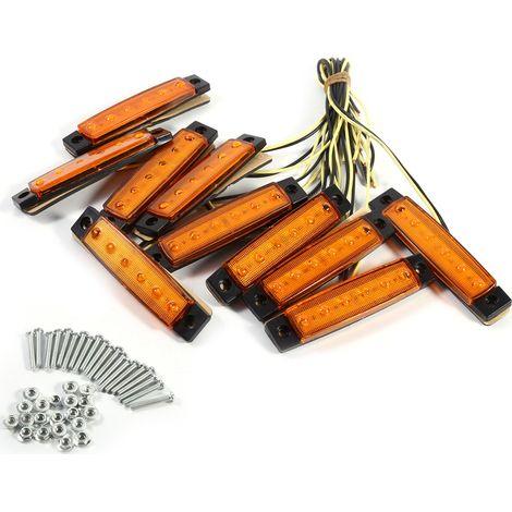 10x6 indicateur LED feu de gabarit latéral pour camion Van caravane camion lumière ambre