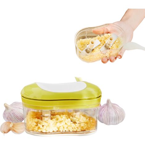 Presse-ail, presse-ail manuel, lame en acier inoxydable de qualité alimentaire, peut facilement écraser l'ail et le gingembre (1/5)