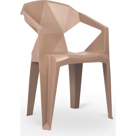 Fauteuil Delta Eco garbar plastique marron - Lot de 4 (1/4)
