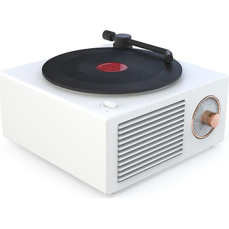 Enceinte Bluetooth portable sans fil - Design mini rétro, basses riches, son HD (blanc élégant) (1/5)