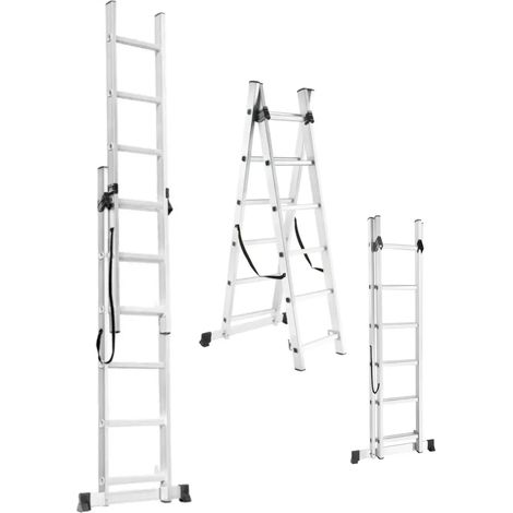 Scala Trasformabile 6+6 Gradini in Alluminio Pieghevole Altezza 2,7m (1/4)