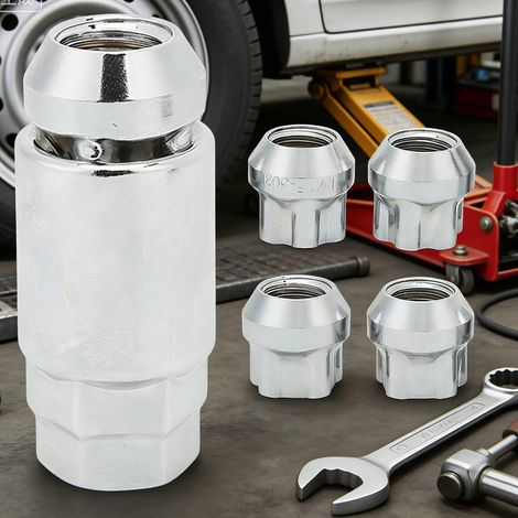 Écrous Antivol, Écrous Sécurité Coniques Antivol Voiture M14x1.5 Acier Inoxydable avec Clé Unique pour Jantes 18/19/20 Pouces Jeu Antivols de Roue pour 3 Y S X (1/5)