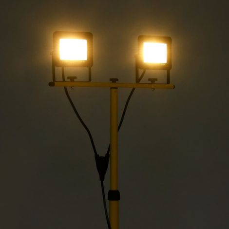 vidaXL Foco LED con trípode 2x30 W blanco cálido (1/2)