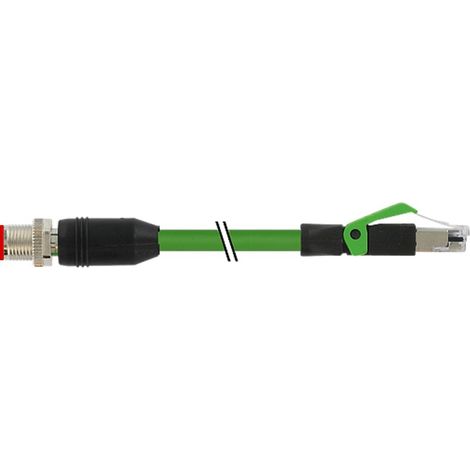 Connecteur industriel pré-câblé RS PRO 8 conducteurs , M12 Mâle vers Fiche mâle RJ45 Mâle, 2m ( Prix pour 1 )