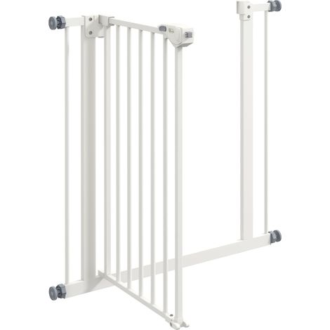 Cancelletto di sicurezza per cani 74-80 cm in ferro e plastica bianco MODENUIT (1/4)