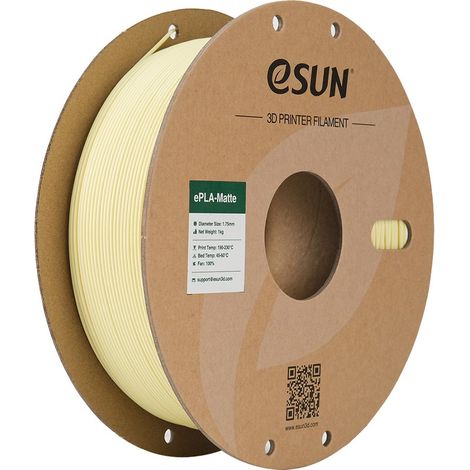eSUN PLA-Matte Filament, 1.75mm, 1000g (Paper Spool) eSUN PLA-Matte Filament 1.75mm 1000g Almond-Yellow