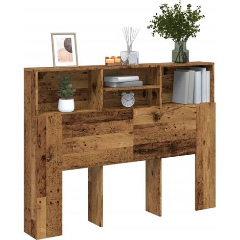 Kopfteil mit Stauraum Altholz-Optik 140x19x103,5 cm