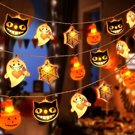 Guirlandes Lumineuses Halloween, Halloween Lumières Citrouille Intérieur, 2 Mètres LED Halloween Lumières, Halloween Orange Fête Decoration pour Jardin Imperméable, Les lumières sont toujours allumées (1/4)