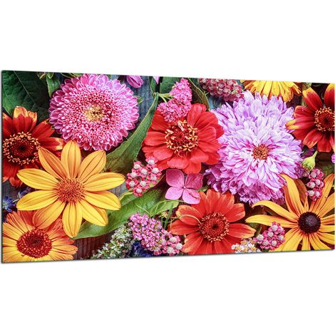 PLAQUE DE PROTECTION EN VERRE POUR CUISINIÈRE 90x52 FLEURS (1/5)